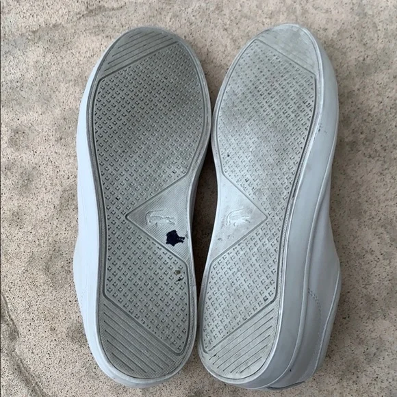 💚Lacoste Off White Leather Straightset Shoe Size 9